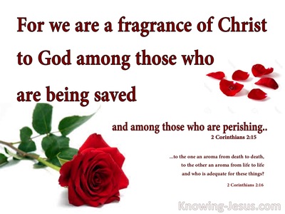 2 Corinthians 2:15 The Fragrance Of Christ To Those Who Are Saved (red)